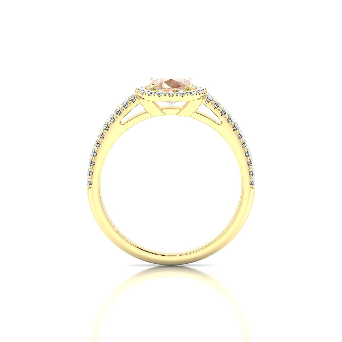 Celeste | 18k Yellow Gold 8 x 6 mm Oval Morganite Ring