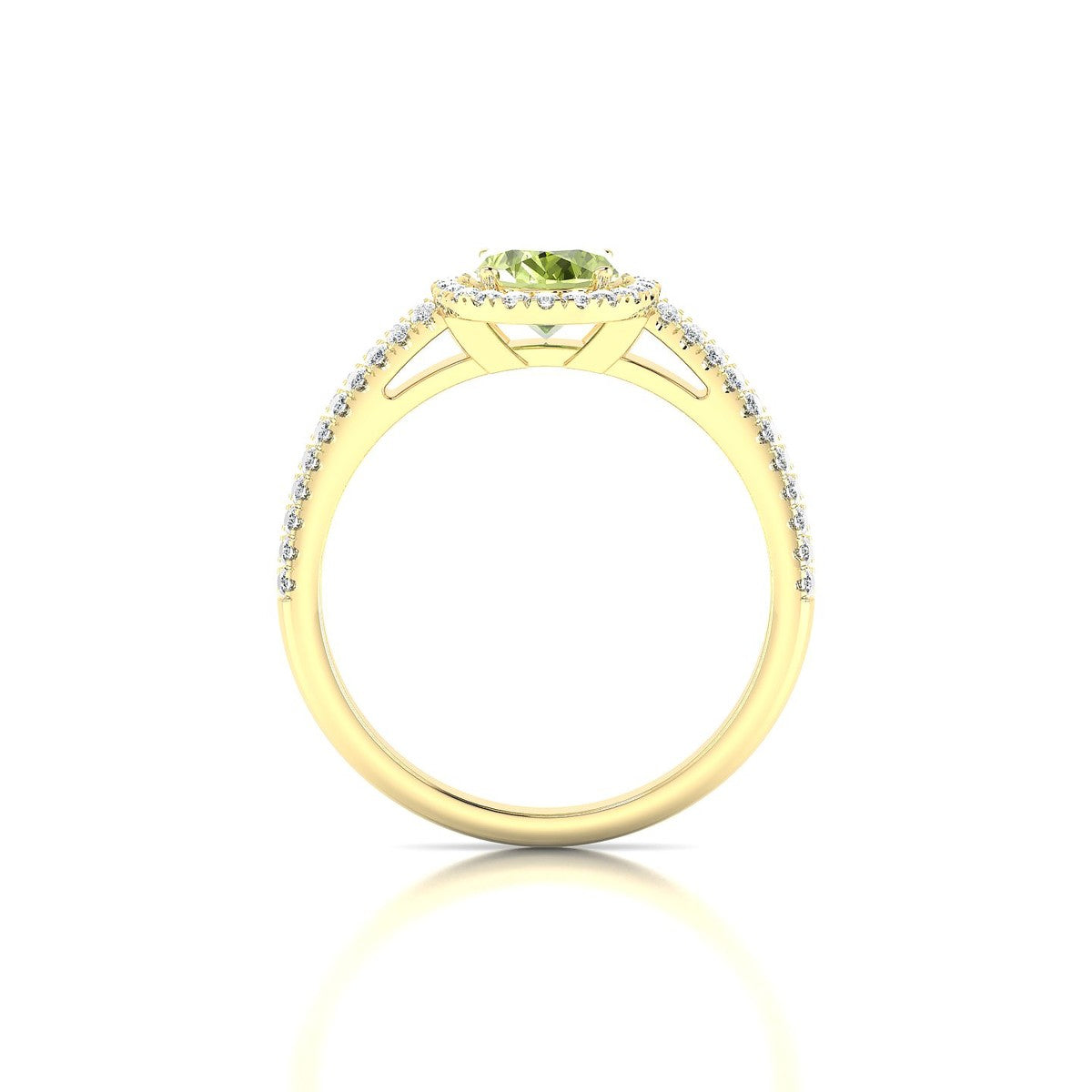 Celeste | 18k Yellow Gold 8 x 6 mm Oval Peridot Ring