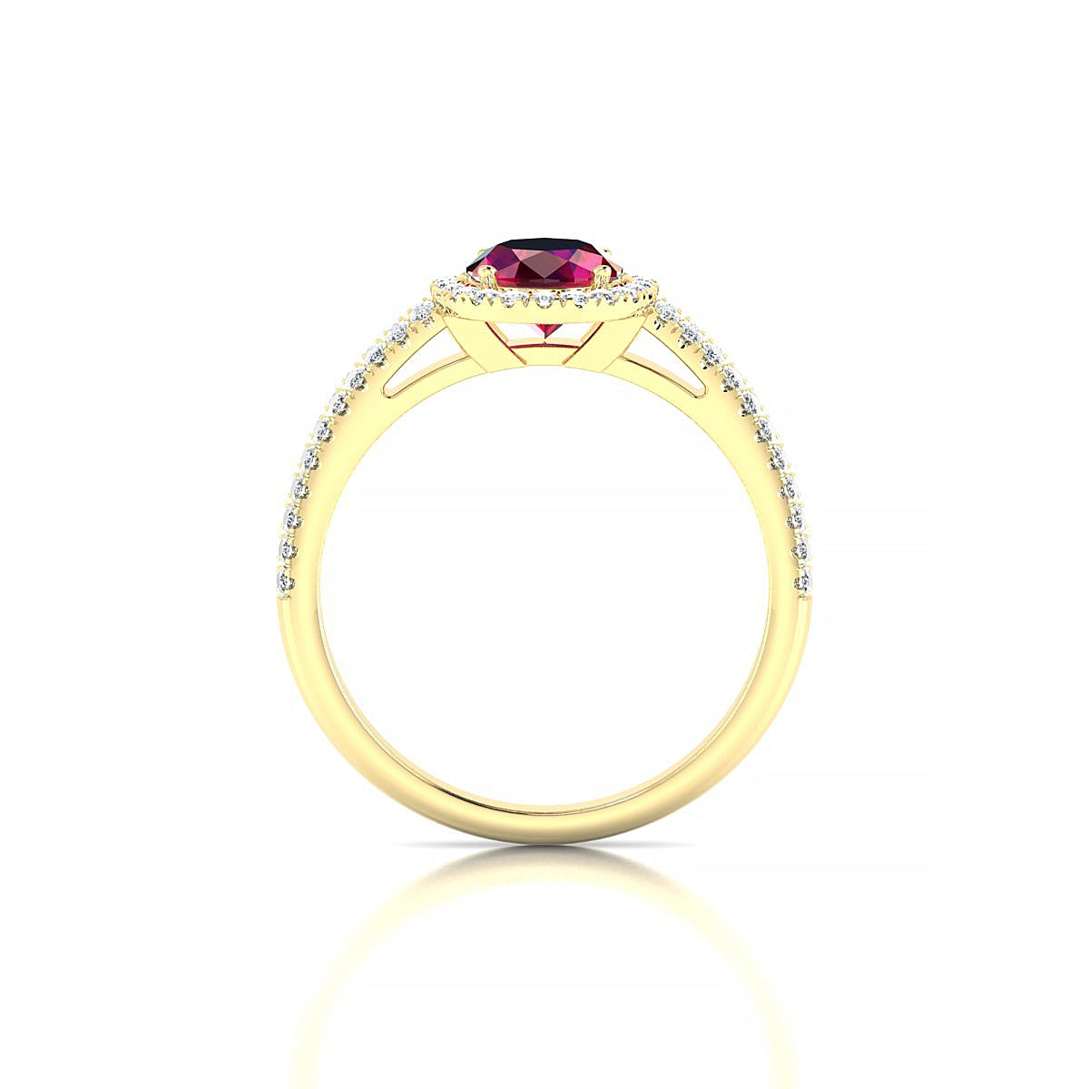 Celeste | 18k Yellow Gold 8 x 6 mm Oval Ruby Ring