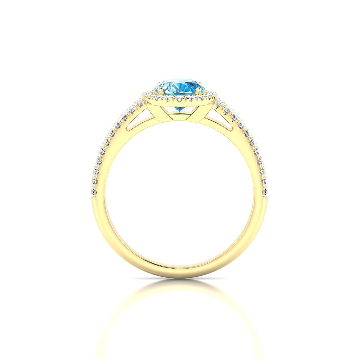 Celeste | 18k Yellow Gold 8 x 6 mm Oval Topaz Ring
