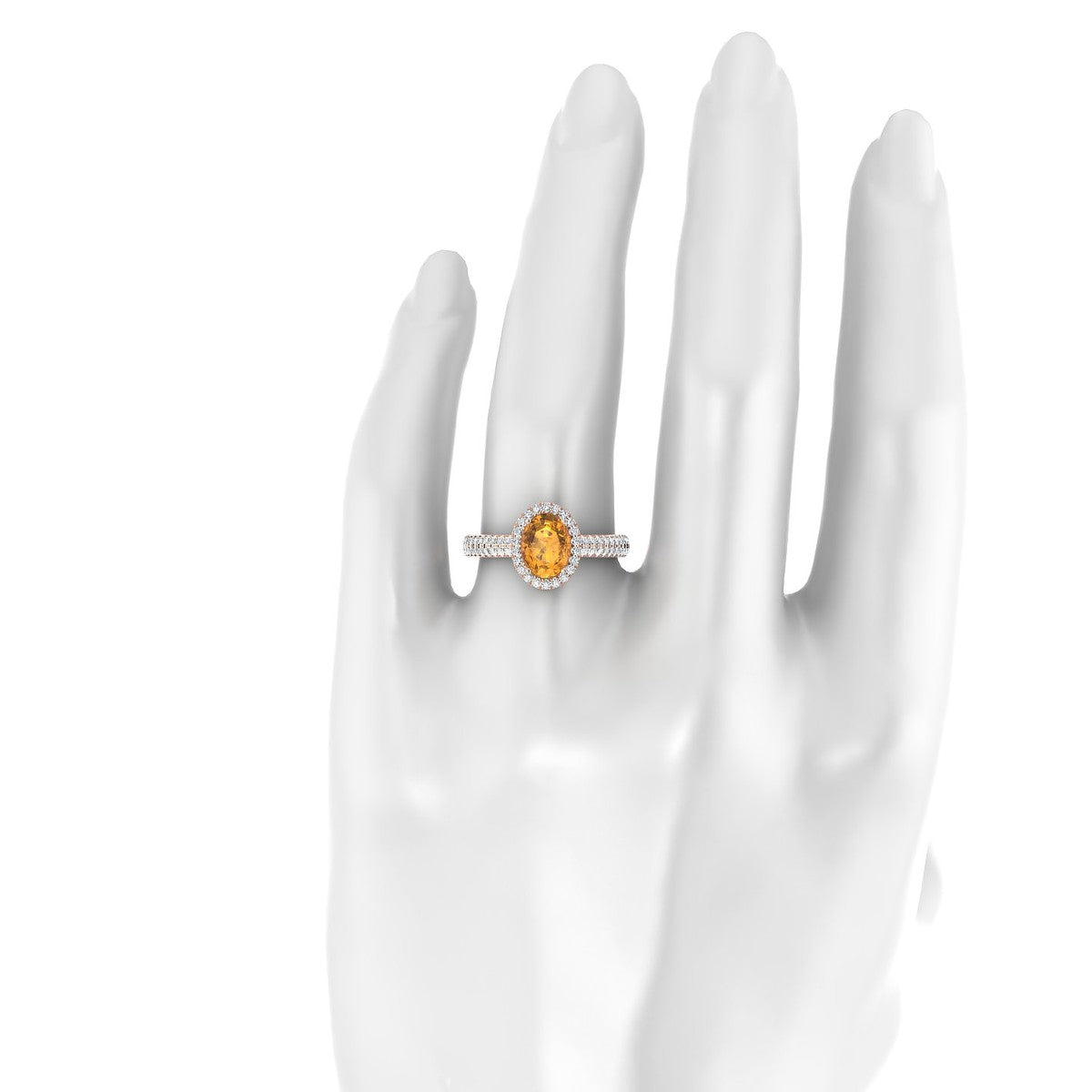 Celeste | 18k Rose Gold 8 x 6 mm Oval Citrine Ring