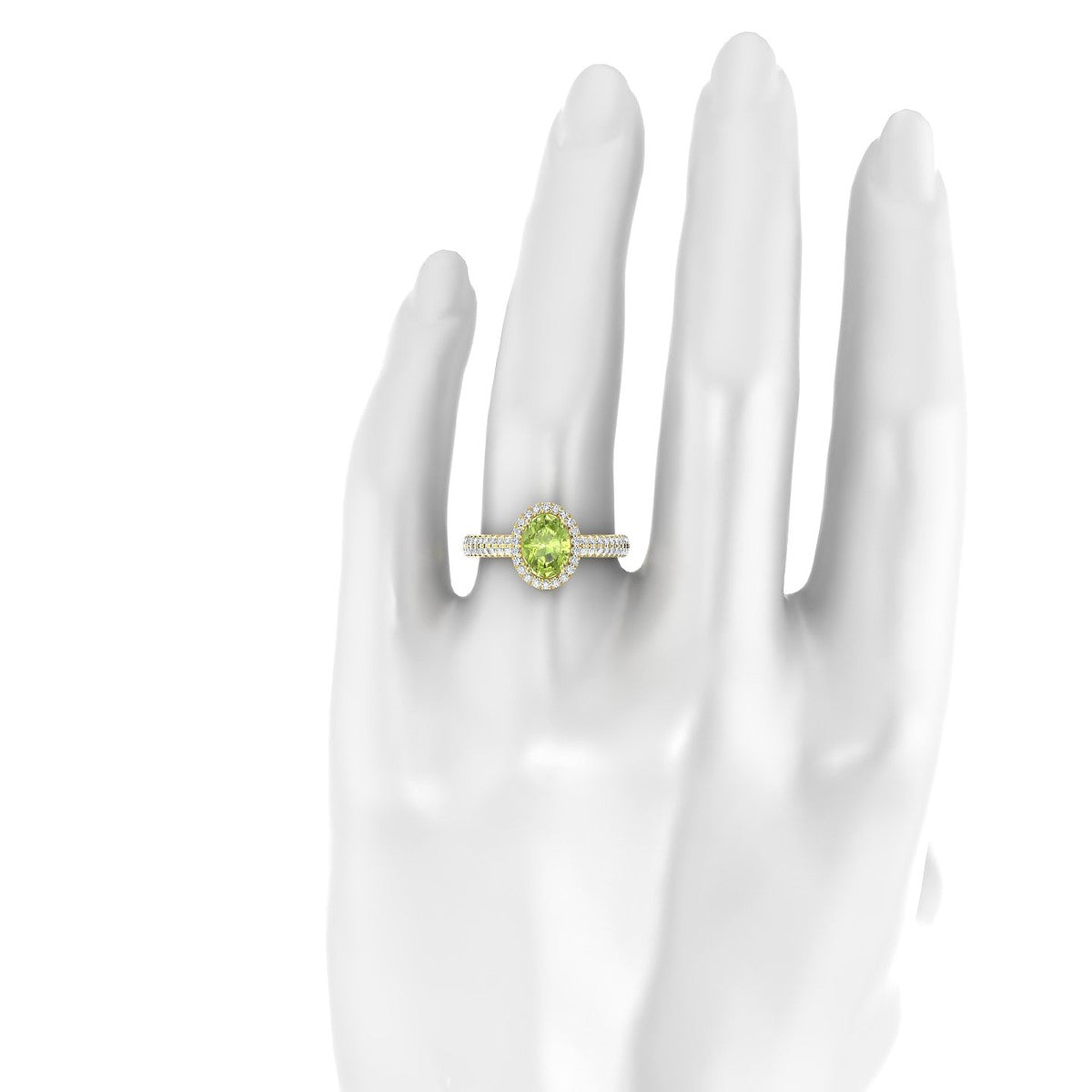 Celeste | 18k Yellow Gold 8 x 6 mm Oval Peridot Ring