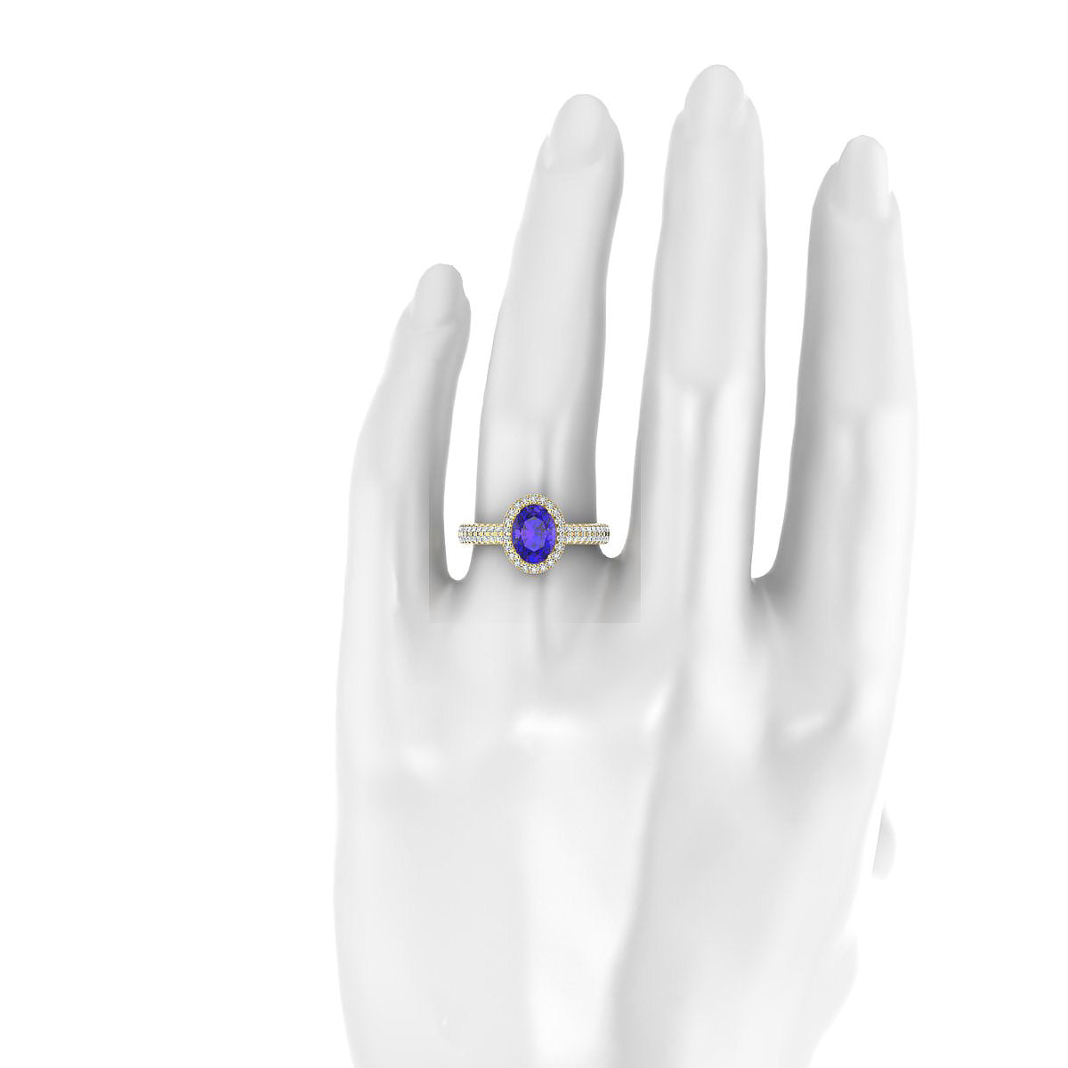 Celeste | 18k Yellow Gold 8 x 6 mm Oval Tanzanite Ring