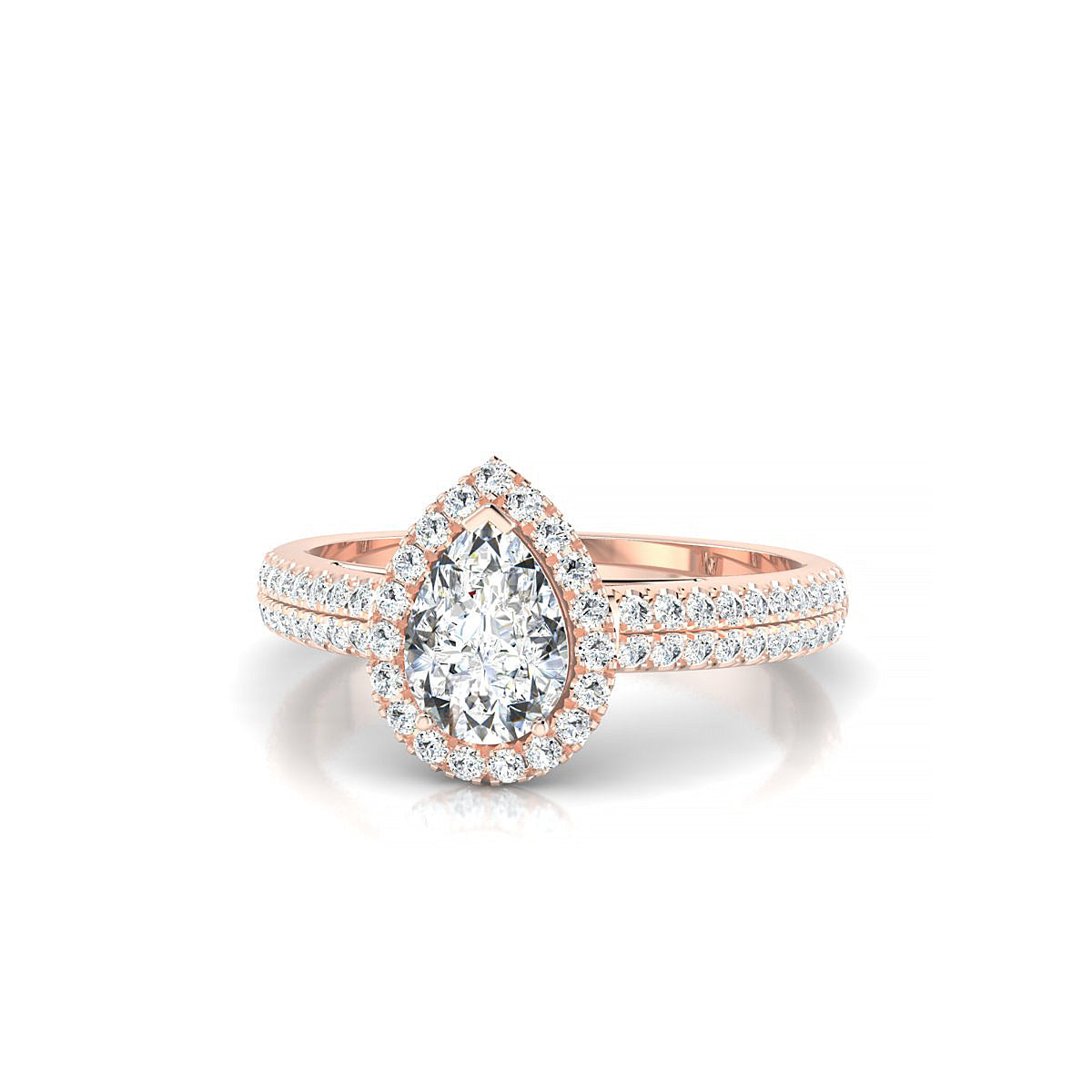 Celeste | 18k Rose Gold 7 x 5 mm Pear Diamond Ring