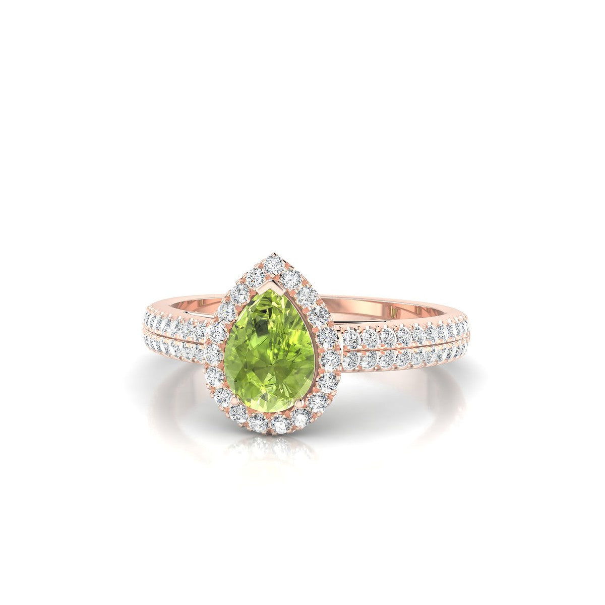 Celeste | 18k Rose Gold 7 x 5 mm Pear Peridot Ring