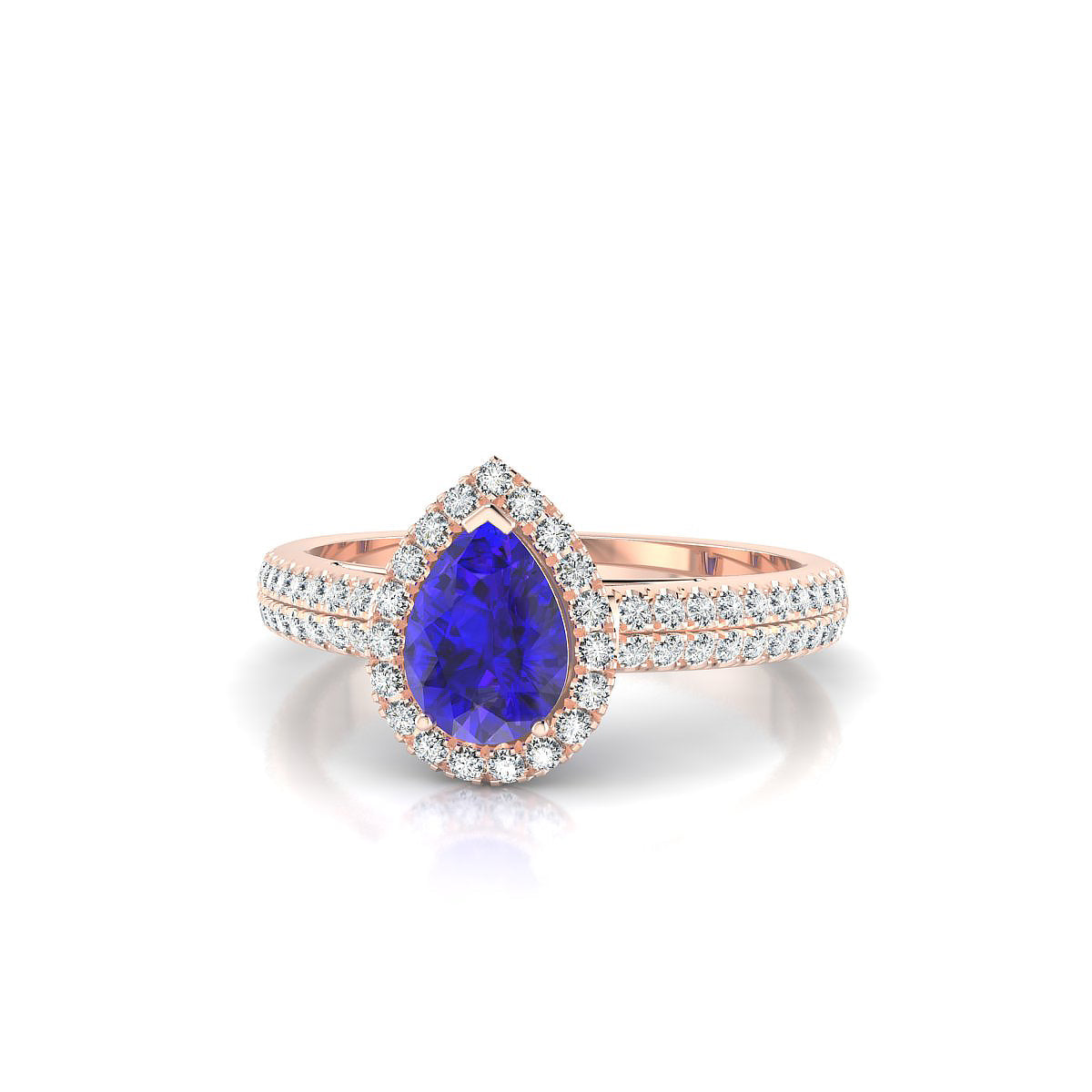Celeste | 18k Rose Gold 7 x 5 mm Pear Tanzanite Ring