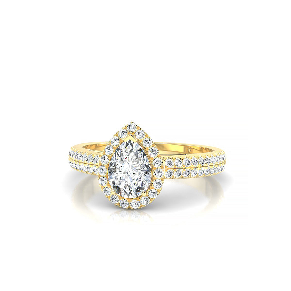Celeste | 18k Yellow Gold 7 x 5 mm Pear Diamond Ring