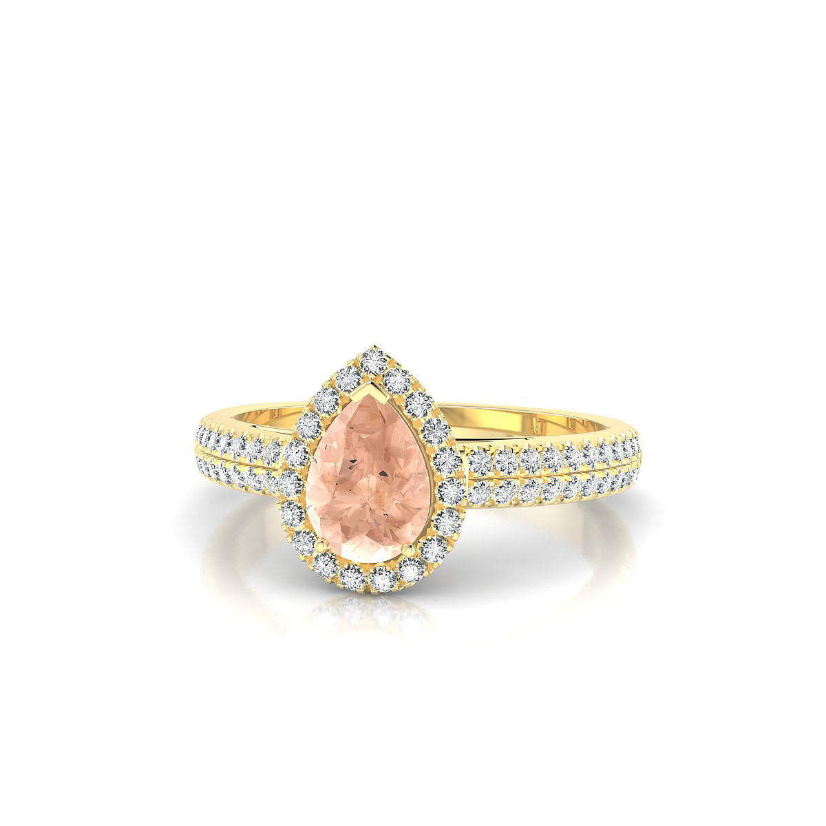 Celeste | 18k Yellow Gold 7 x 5 mm Pear Morganite Ring