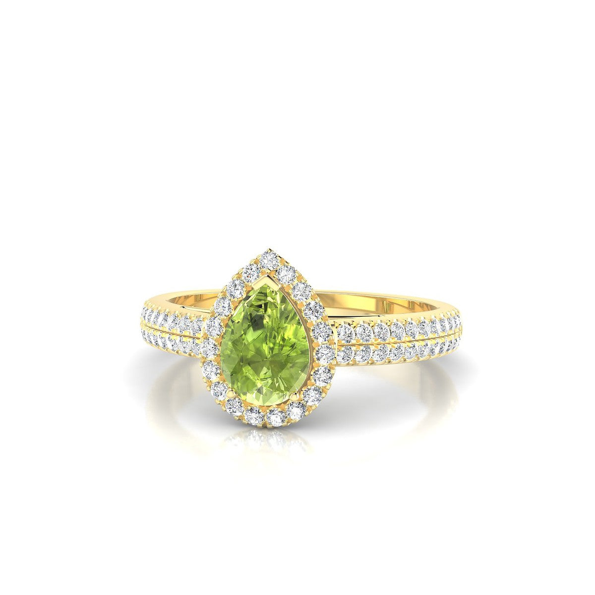 Celeste | 18k Yellow Gold 7 x 5 mm Pear Peridot Ring