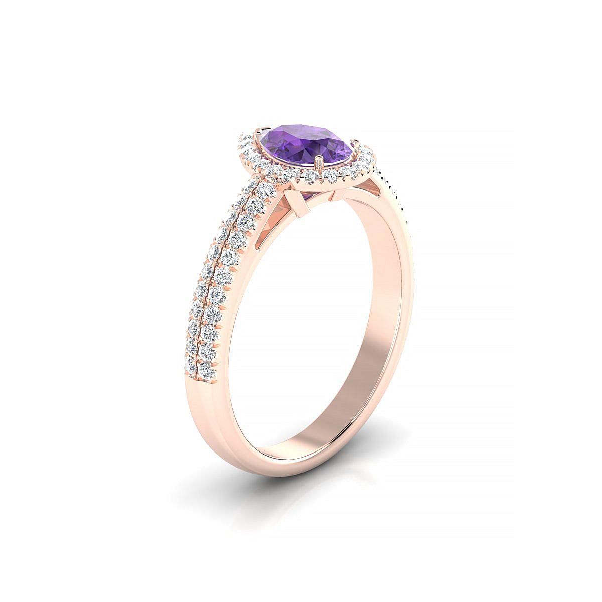 Celeste | 18k Rose Gold 7 x 5 mm Pear Amethyst Ring