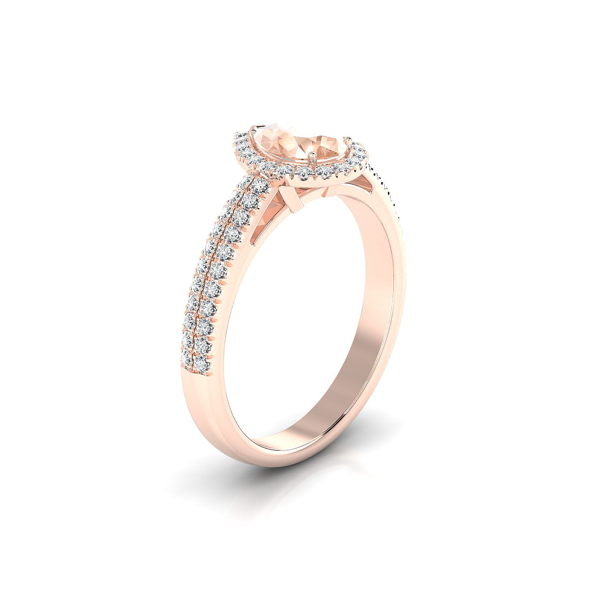 Celeste | 18k Rose Gold 7 x 5 mm Pear Morganite Ring