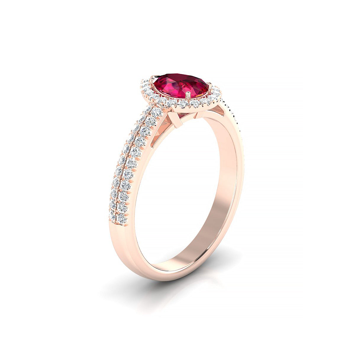 Celeste | 18k Rose Gold 7 x 5 mm Pear Ruby Ring