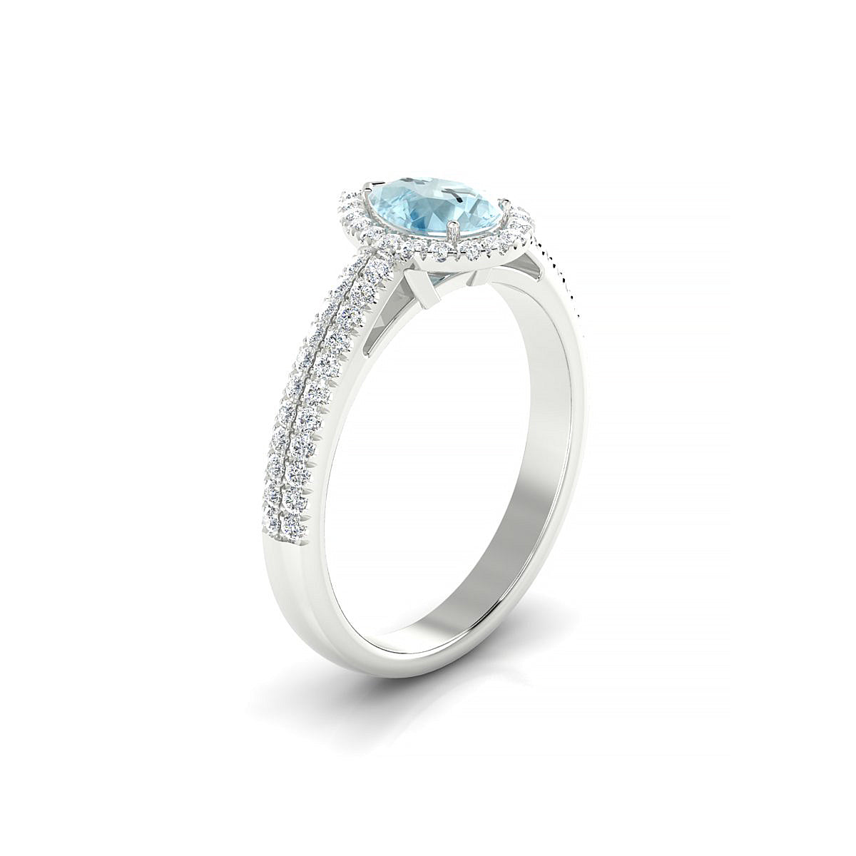 Celeste | 18k White Gold 7 x 5 mm Pear Aquamarine Ring