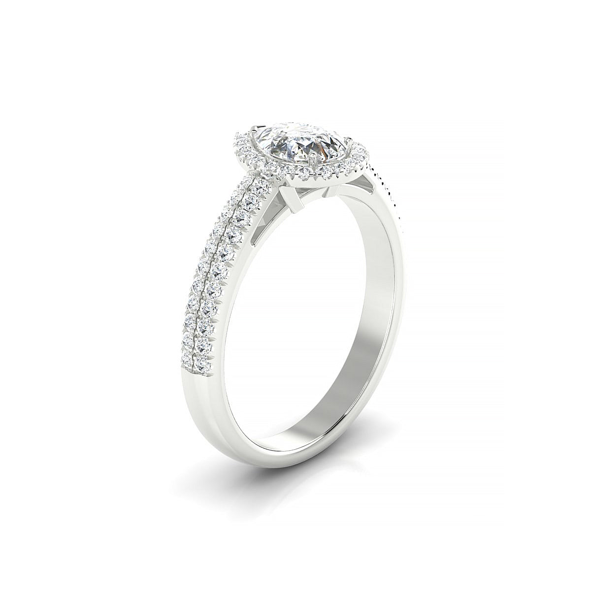 Celeste | 18k White Gold 7 x 5 mm Pear Diamond Ring
