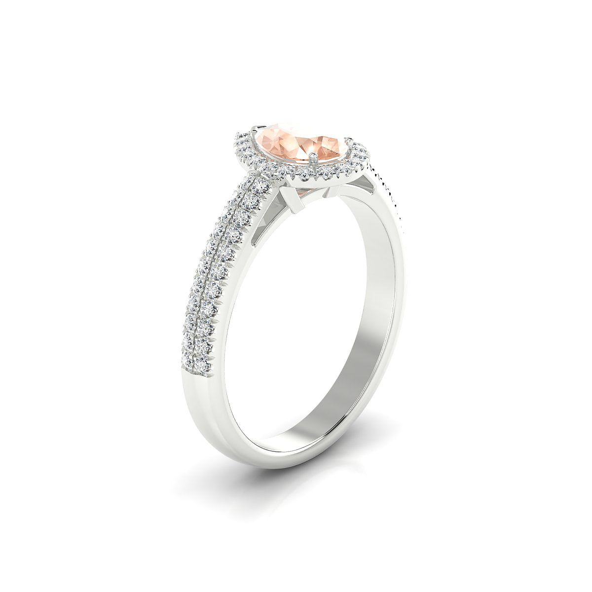 Celeste | 18k White Gold 7 x 5 mm Pear Morganite Ring