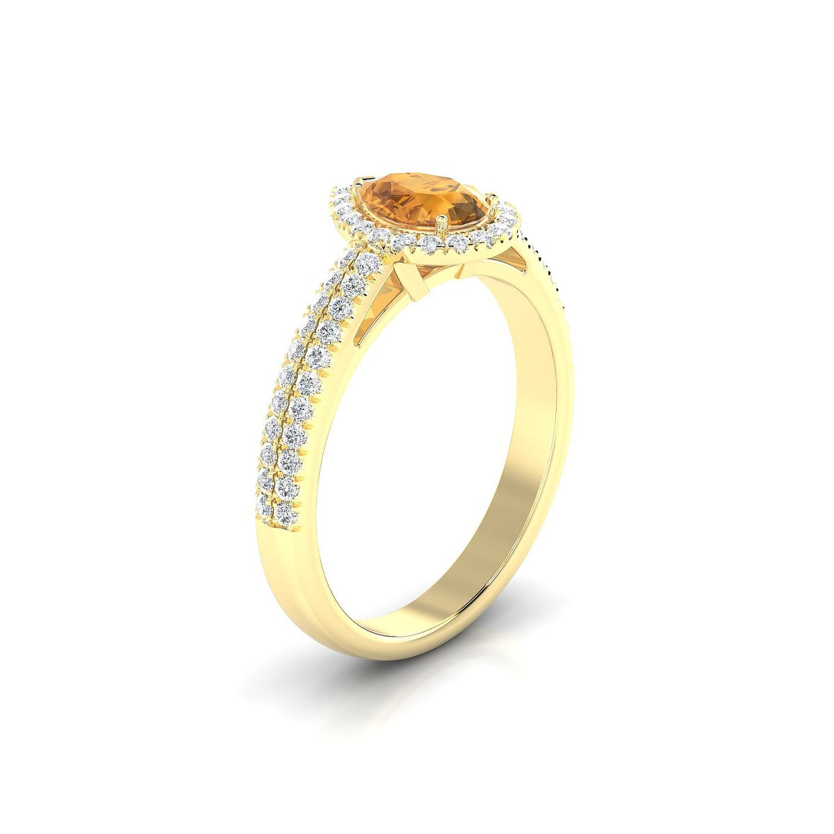 Celeste | 18k Yellow Gold 7 x 5 mm Pear Citrine Ring