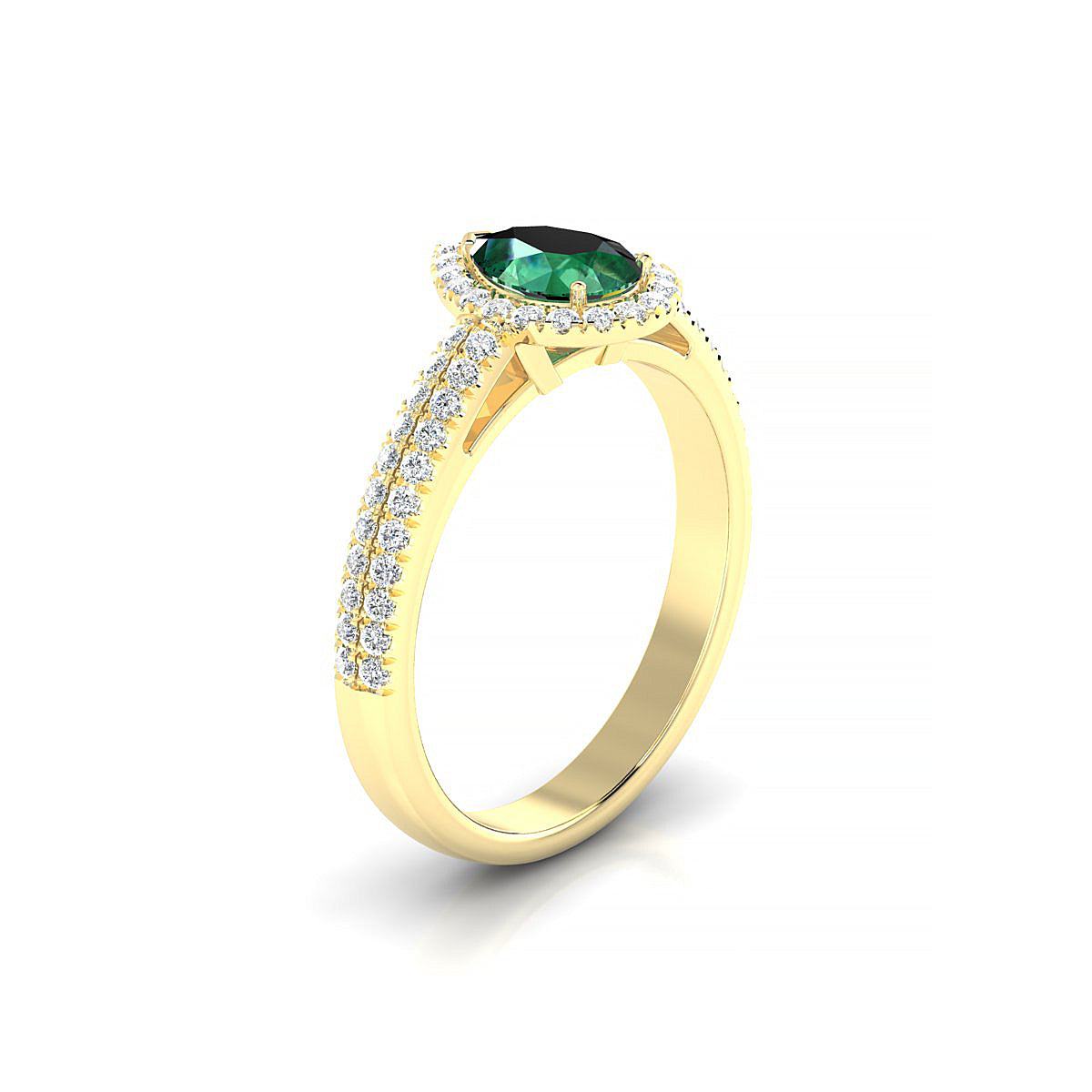 Celeste | 18k Yellow Gold 7 x 5 mm Pear Emerald Ring