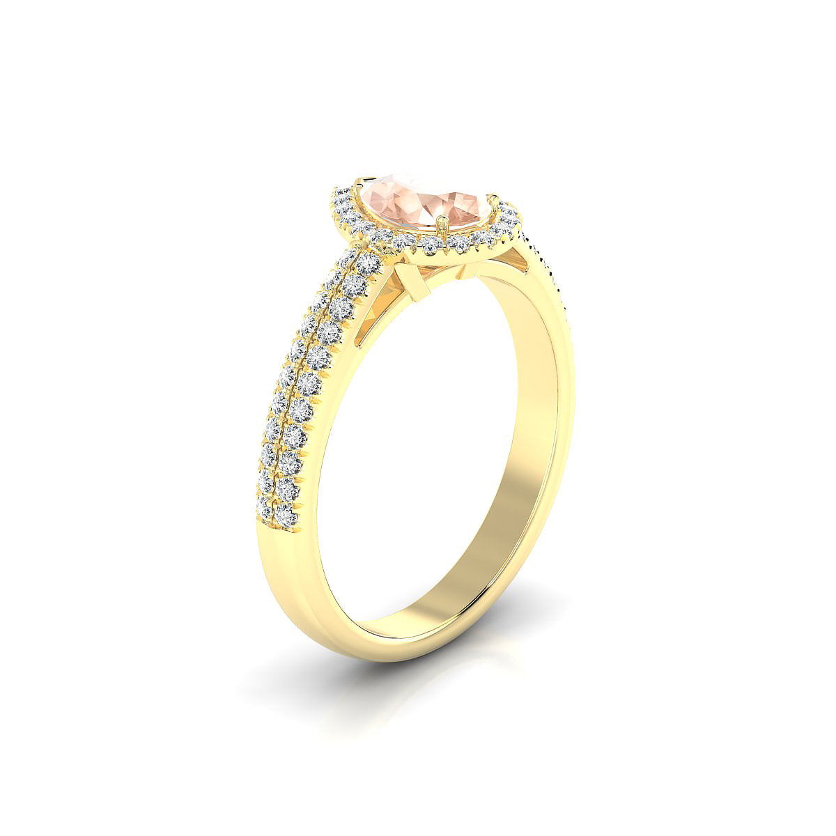 Celeste | 18k Yellow Gold 7 x 5 mm Pear Morganite Ring