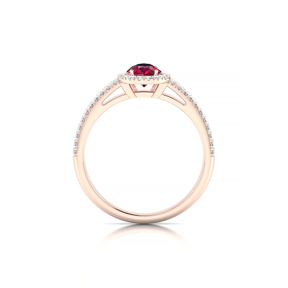 Celeste | 18k Rose Gold 7 x 5 mm Pear Ruby Ring
