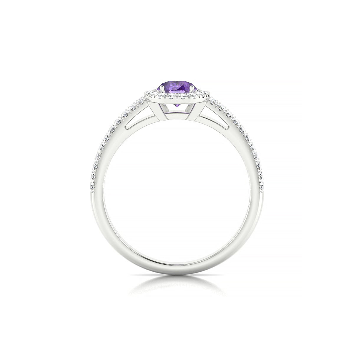 Celeste | 18k White Gold 7 x 5 mm Pear Amethyst Ring