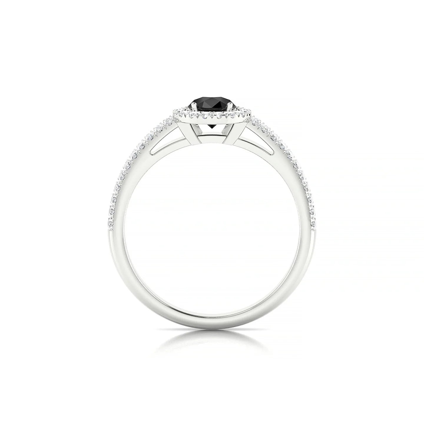 Celeste | 18k White Gold 7 x 5 mm Pear Black Diamond Ring
