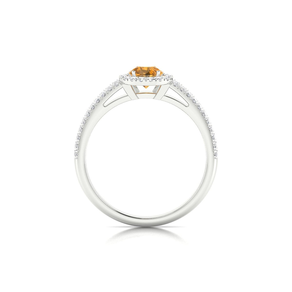 Celeste | 18k White Gold 7 x 5 mm Pear Citrine Ring