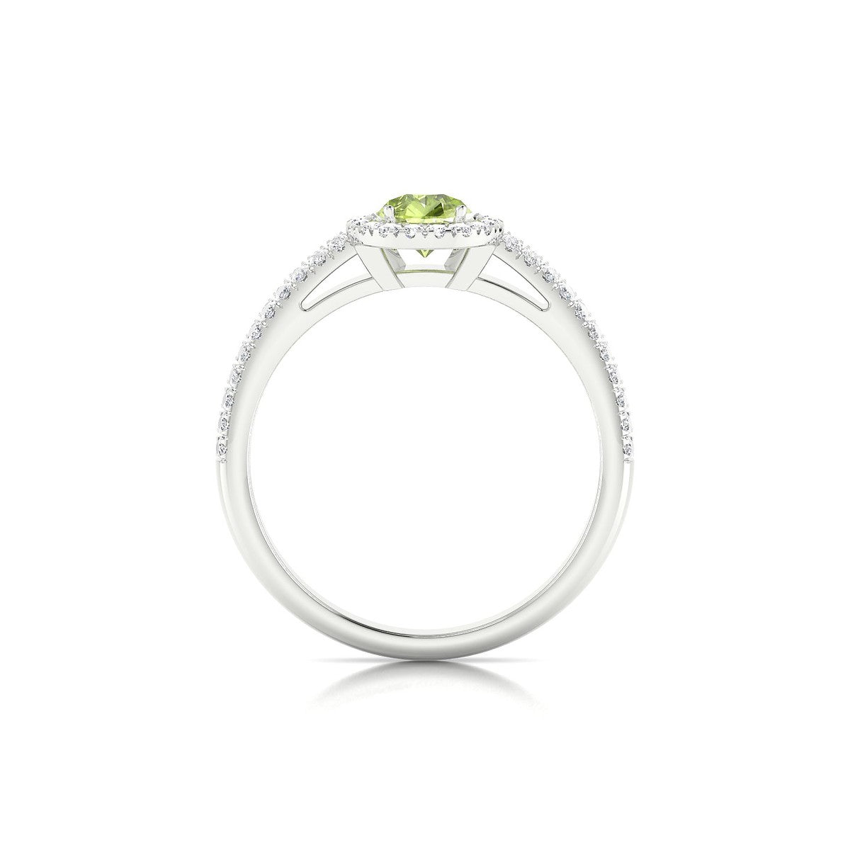 Celeste | 18k White Gold 7 x 5 mm Pear Peridot Ring