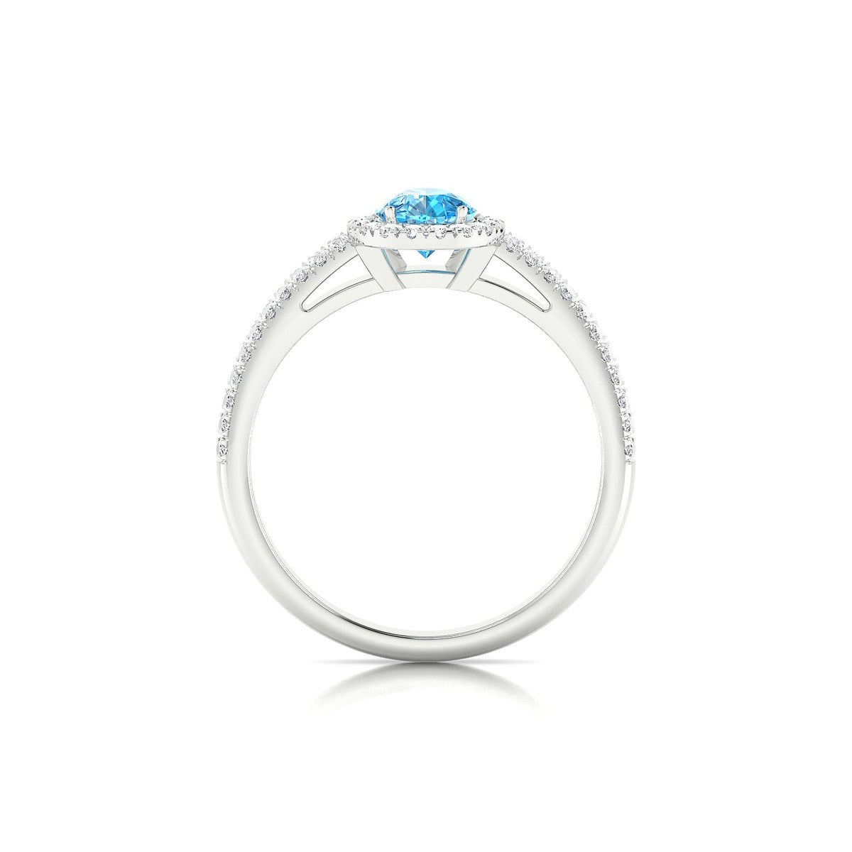 Celeste | 18k White Gold 7 x 5 mm Pear Topaz Ring
