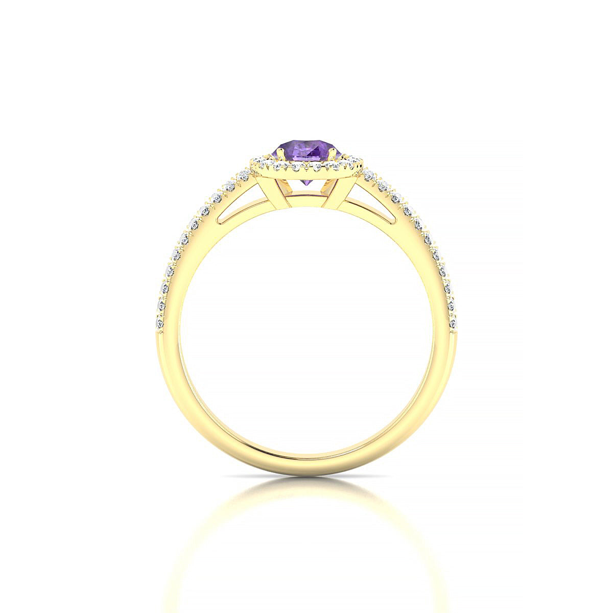 Celeste | 18k Yellow Gold 7 x 5 mm Pear Amethyst Ring