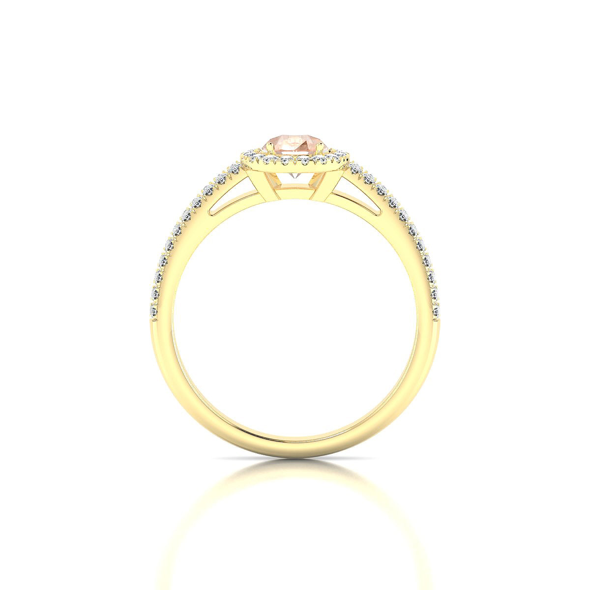 Celeste | 18k Yellow Gold 7 x 5 mm Pear Morganite Ring