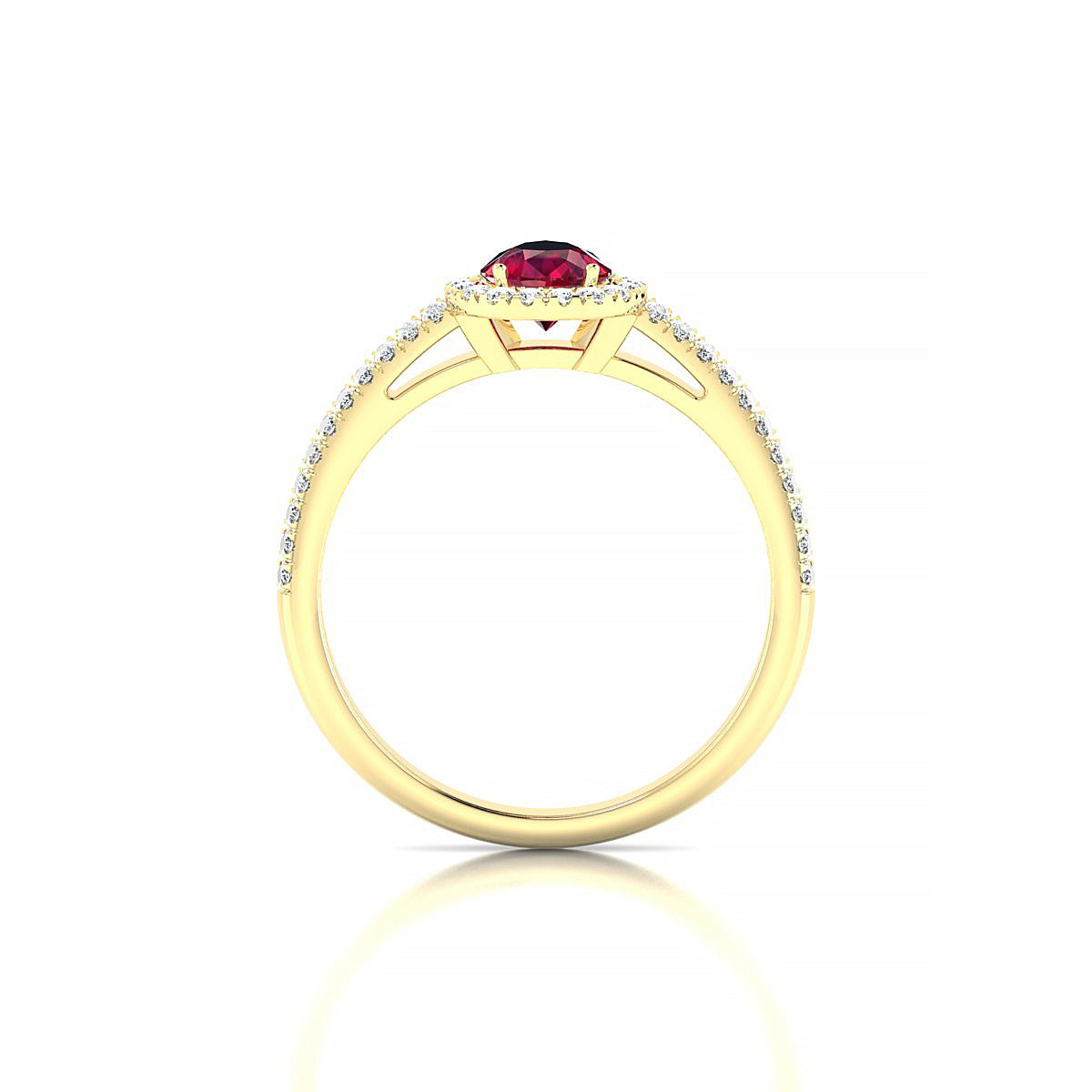 Celeste | 18k Yellow Gold 7 x 5 mm Pear Ruby Ring