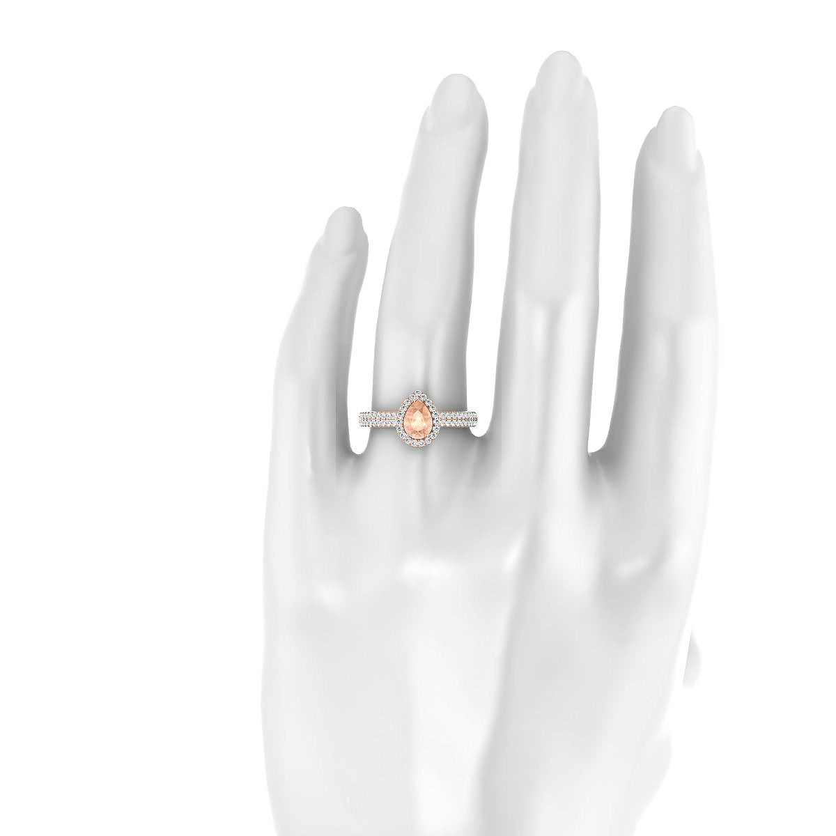 Celeste | 18k Rose Gold 7 x 5 mm Pear Morganite Ring