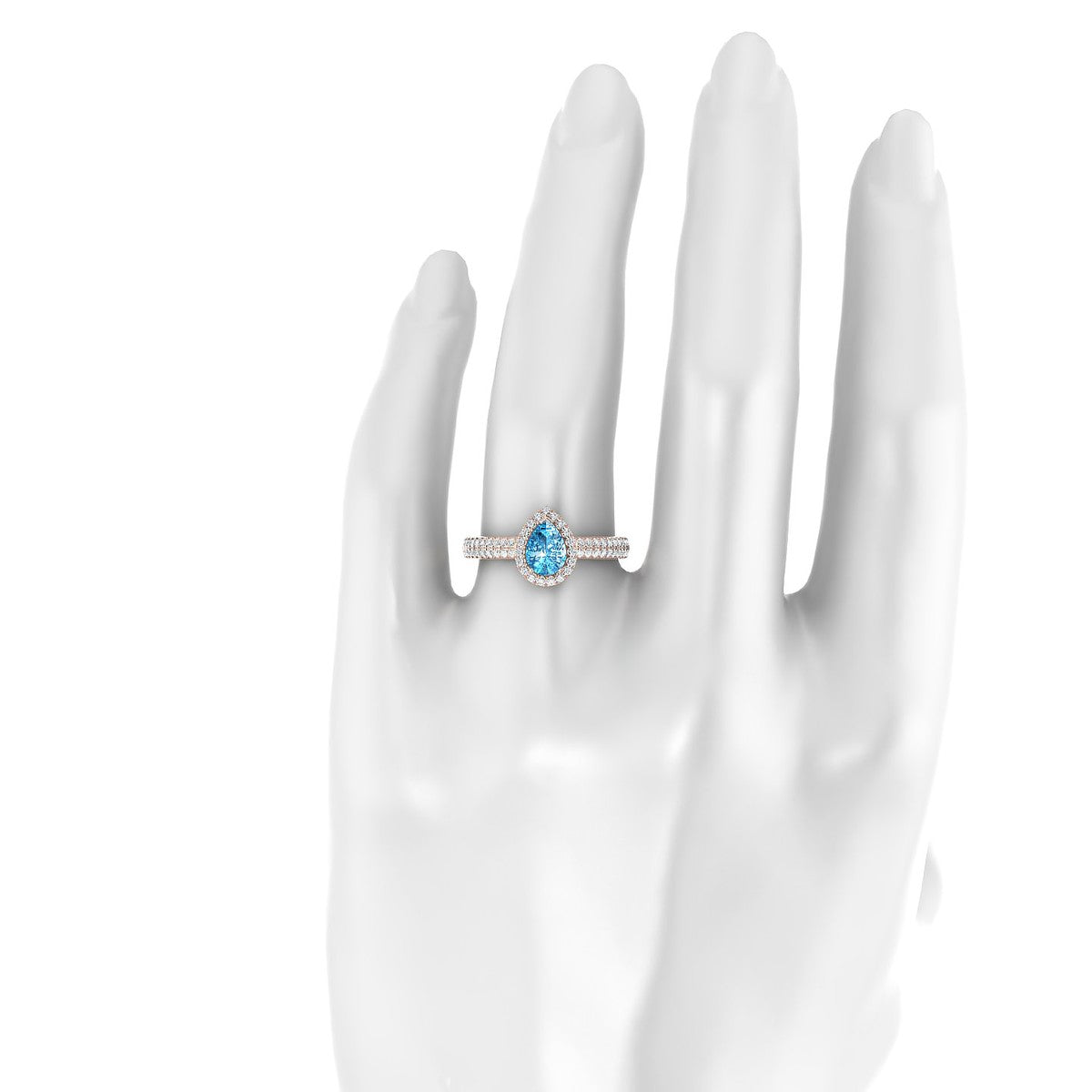 Celeste | 18k Rose Gold 7 x 5 mm Pear Topaz Ring