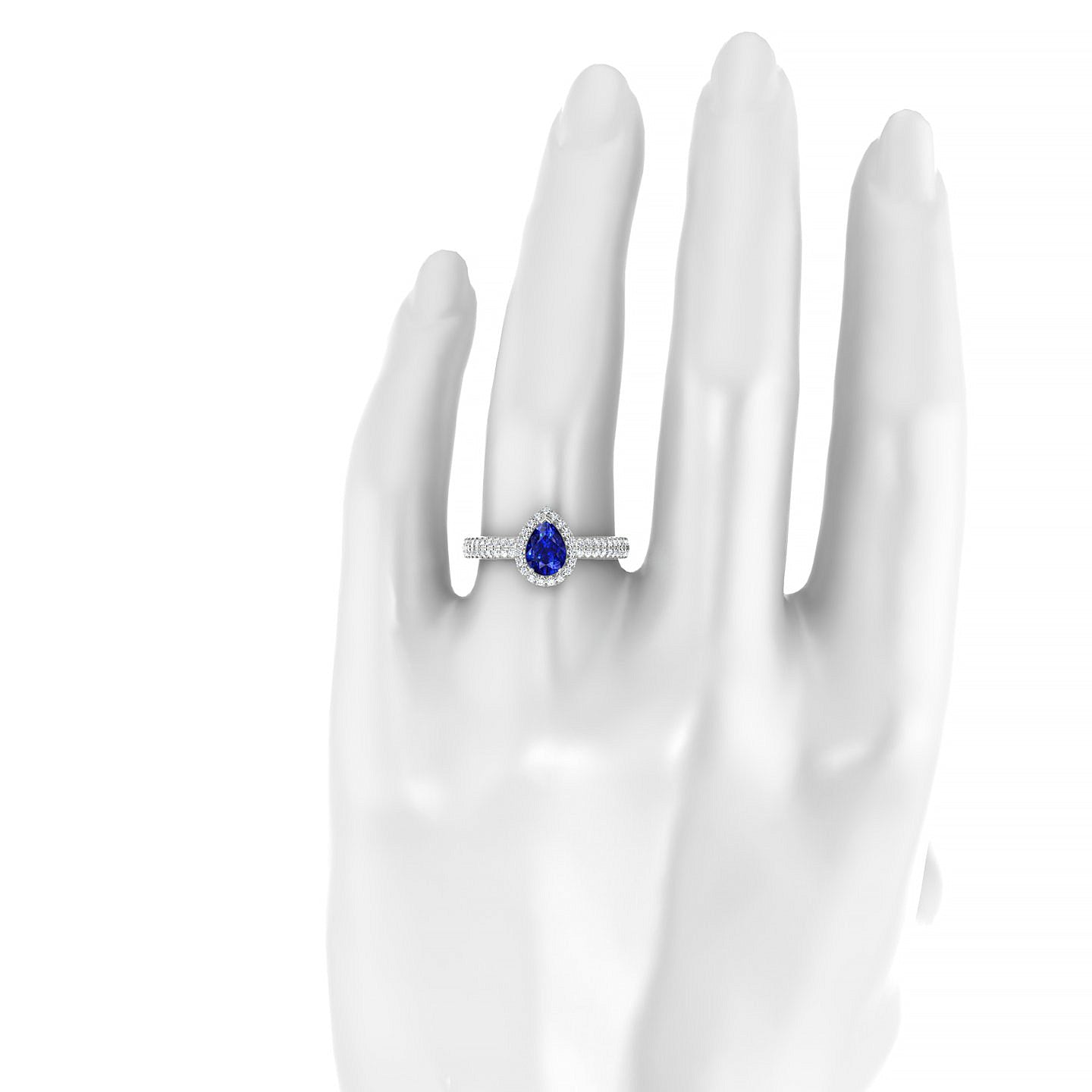Celeste | 18k White Gold 7 x 5 mm Pear Sapphire Ring
