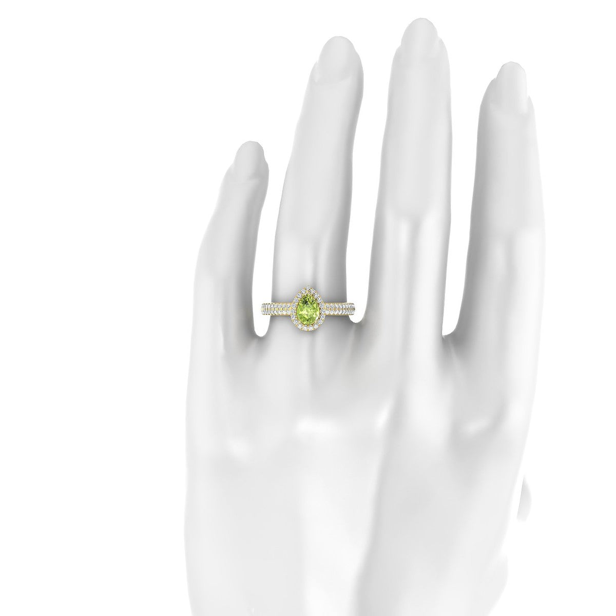 Celeste | 18k Yellow Gold 7 x 5 mm Pear Peridot Ring