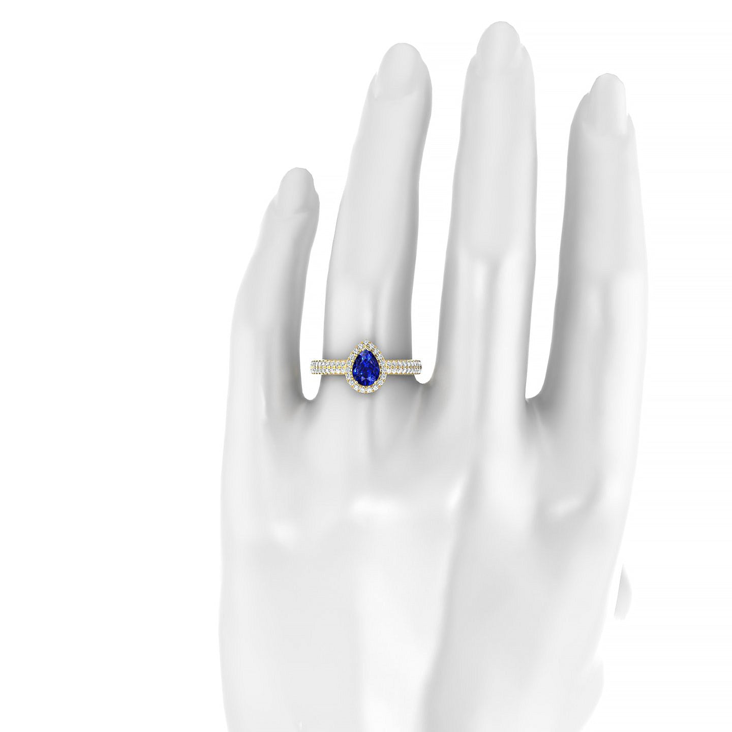 Celeste | 18k Yellow Gold 7 x 5 mm Pear Sapphire Ring