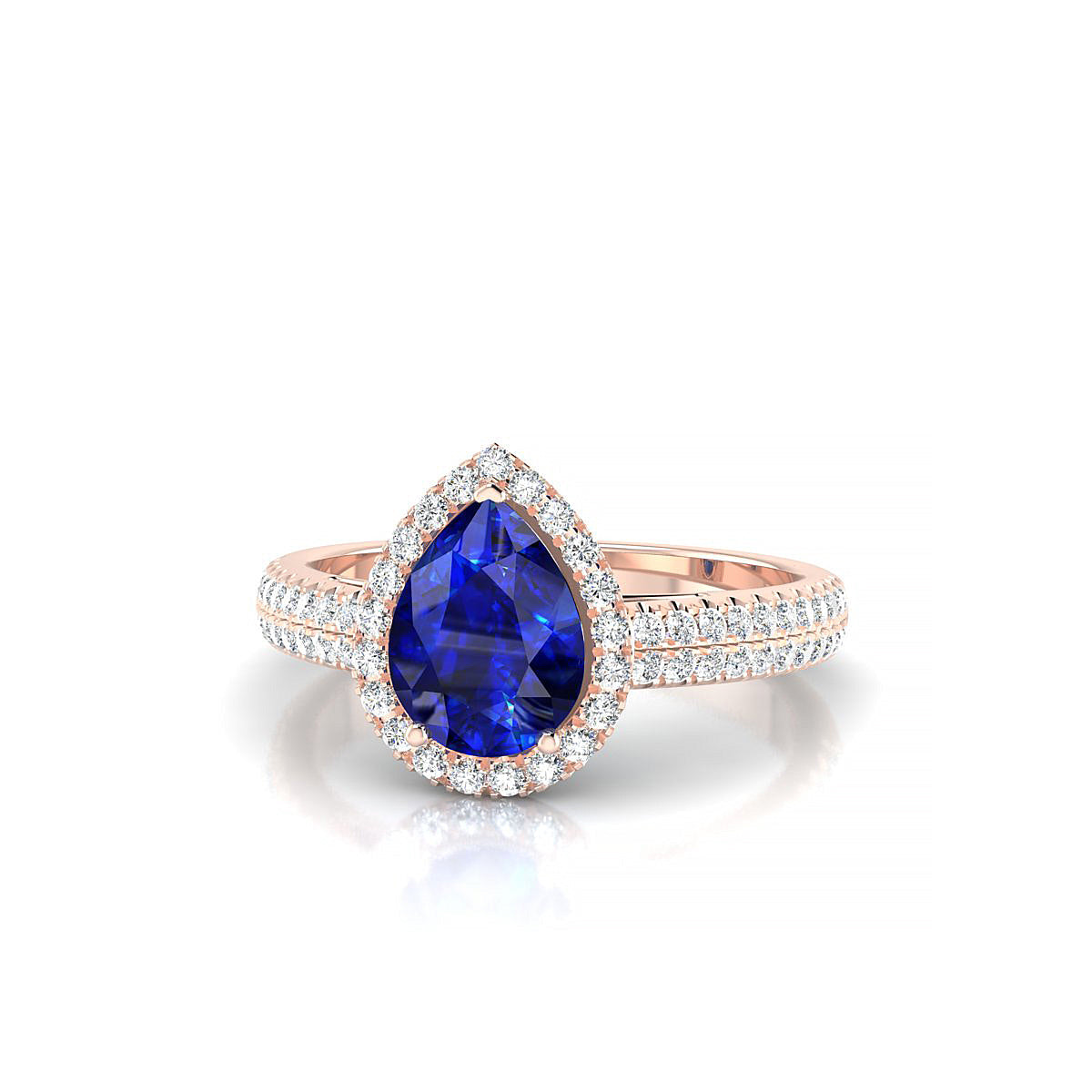Celeste | 18k Rose Gold 8 x 6 mm Pear Sapphire Ring