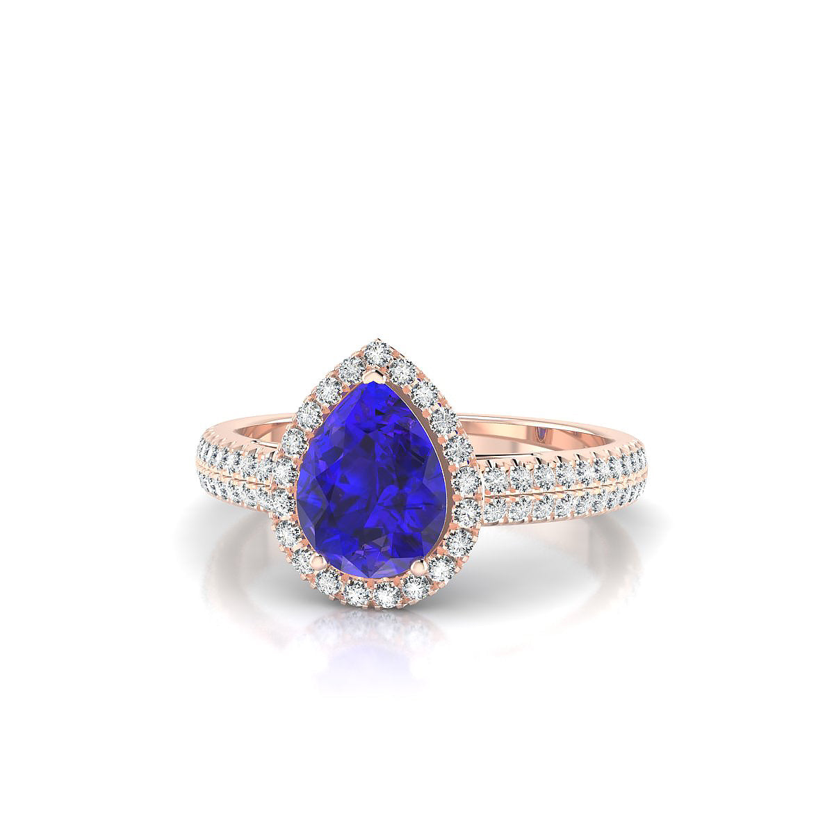 Celeste | 18k Rose Gold 8 x 6 mm Pear Tanzanite Ring