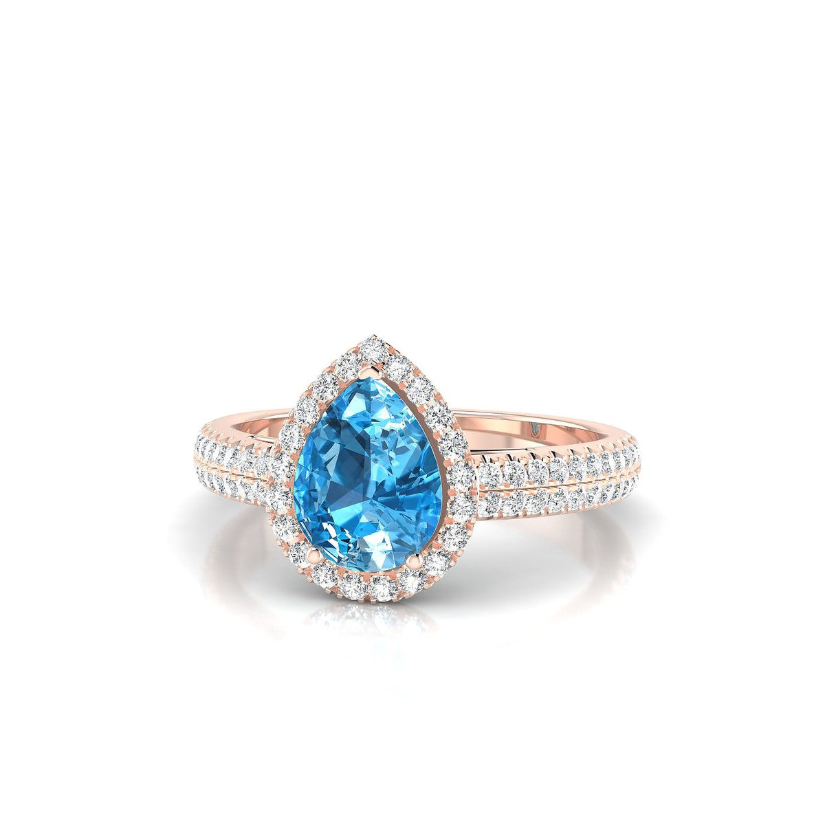 Celeste | 18k Rose Gold 8 x 6 mm Pear Topaz Ring