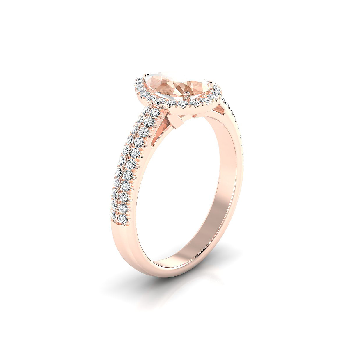 Celeste | 18k Rose Gold 8 x 6 mm Pear Morganite Ring
