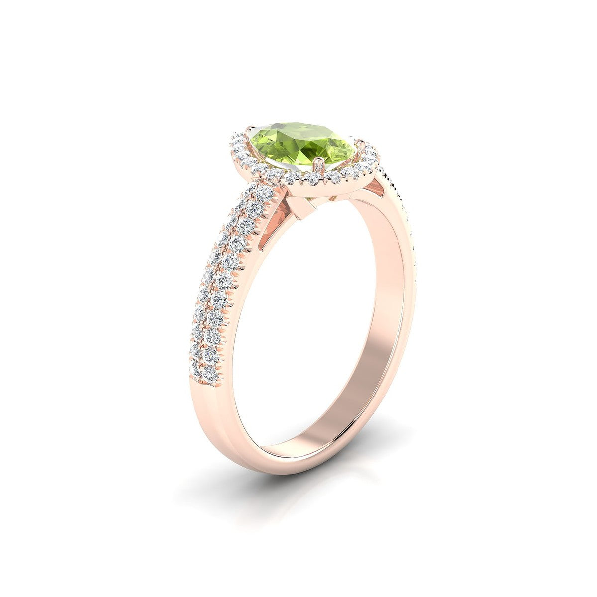 Celeste | 18k Rose Gold 8 x 6 mm Pear Peridot Ring