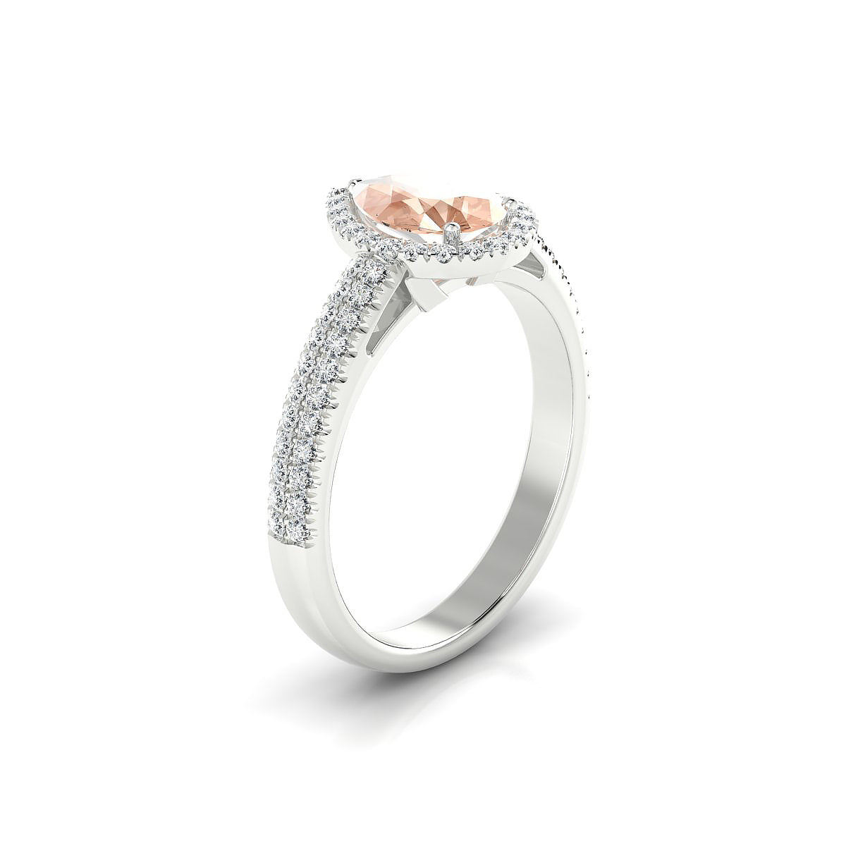 Celeste | 18k White Gold 8 x 6 mm Pear Morganite Ring
