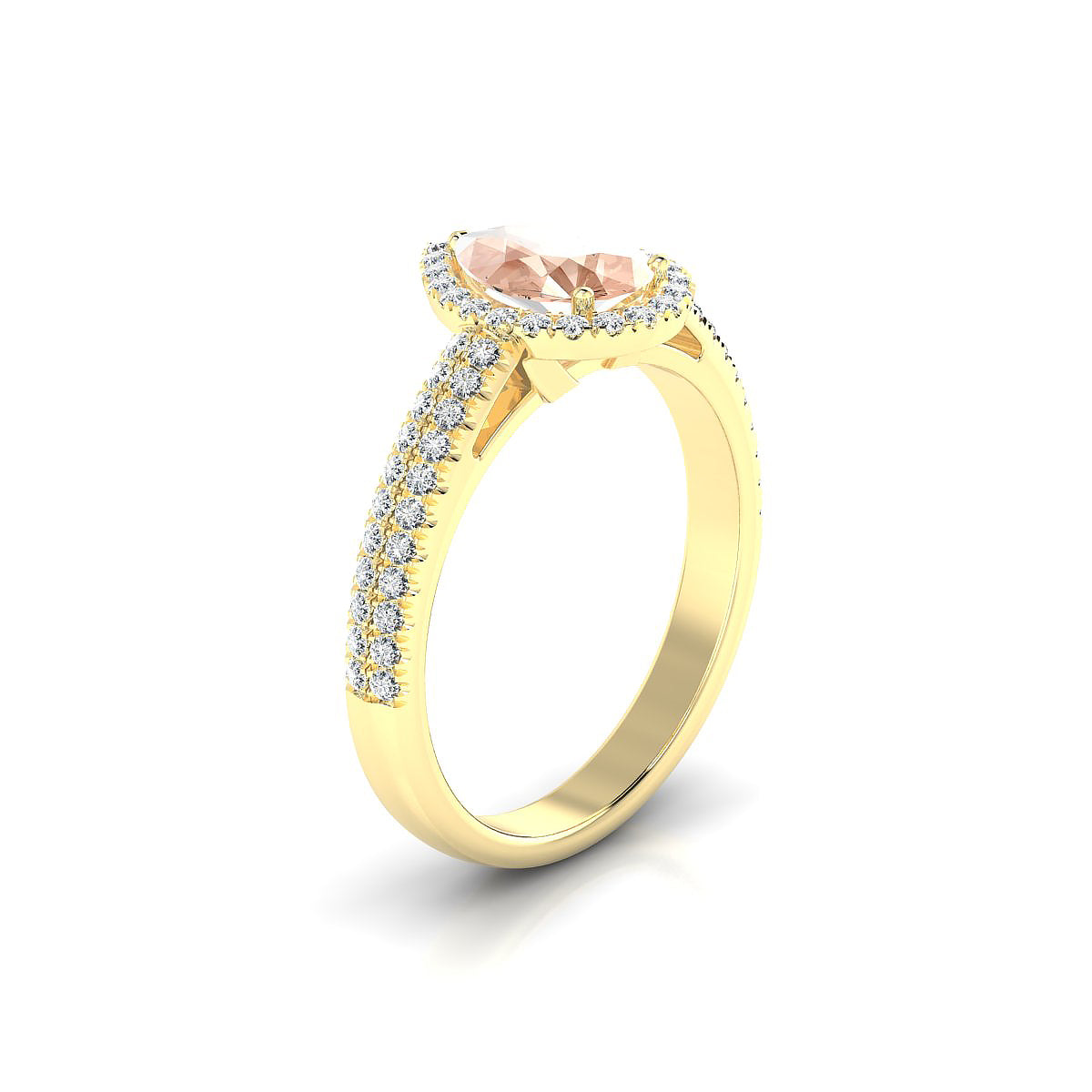 Celeste | 18k Yellow Gold 8 x 6 mm Pear Morganite Ring