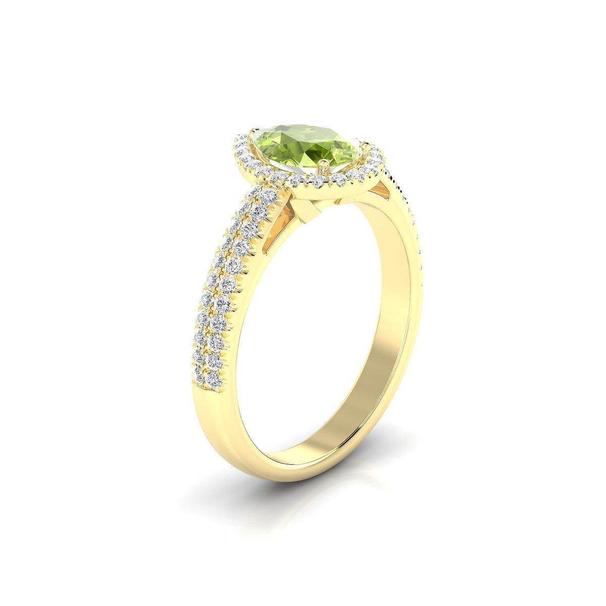 Celeste | 18k Yellow Gold 8 x 6 mm Pear Peridot Ring