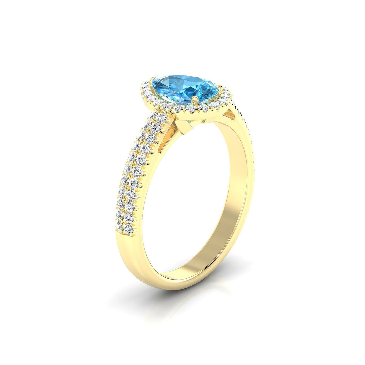 Celeste | 18k Yellow Gold 8 x 6 mm Pear Topaz Ring