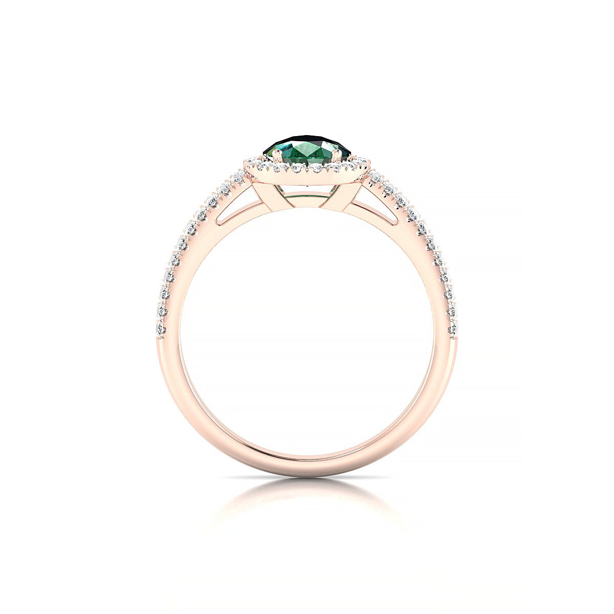 Celeste | 18k Rose Gold 8 x 6 mm Pear Emerald Ring