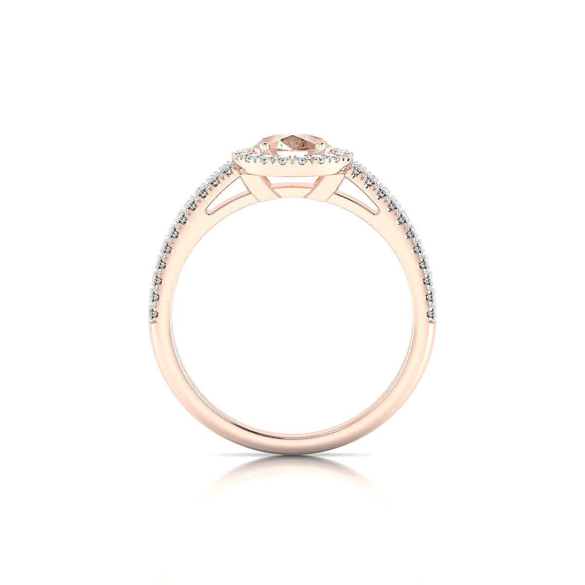 Celeste | 18k Rose Gold 8 x 6 mm Pear Morganite Ring