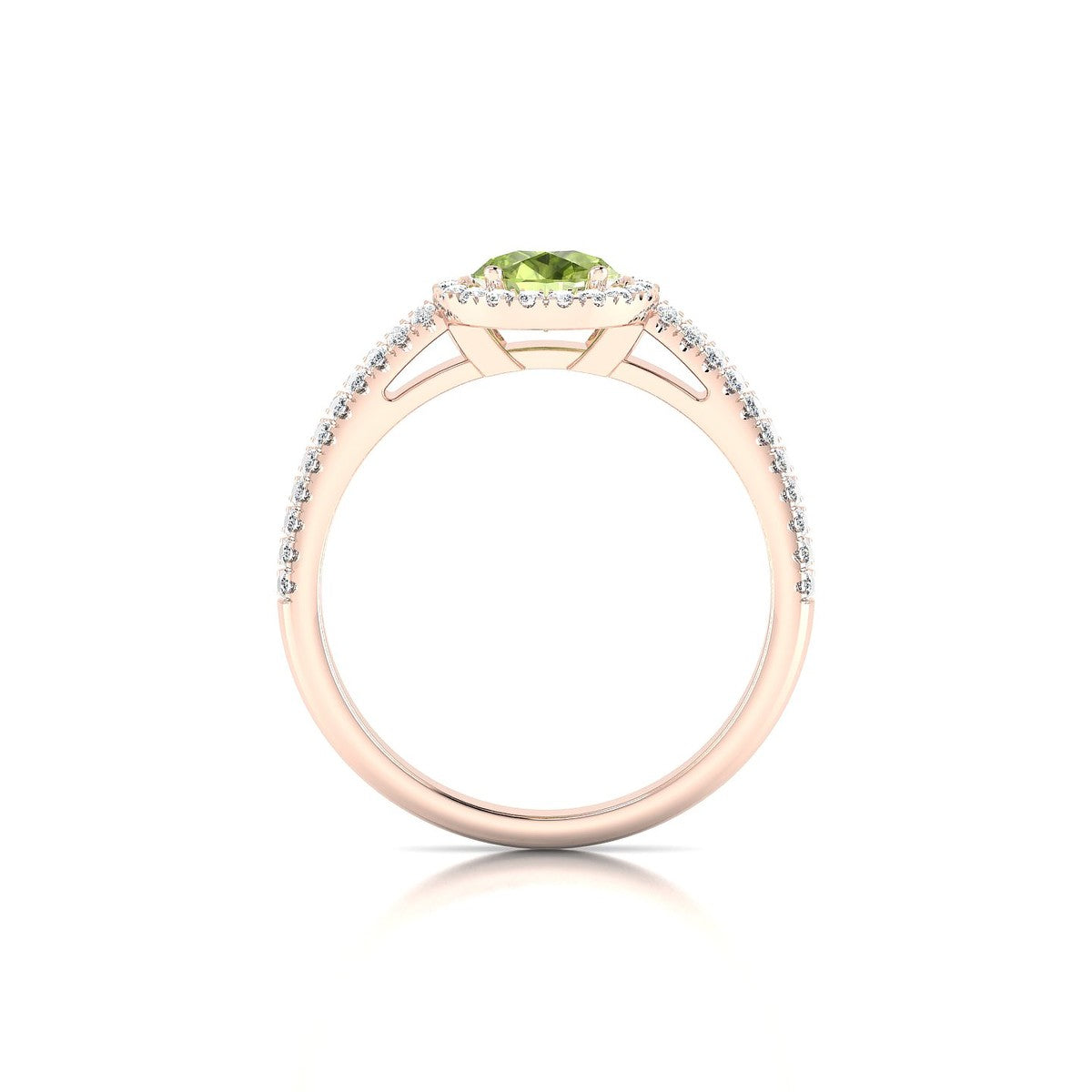 Celeste | 18k Rose Gold 8 x 6 mm Pear Peridot Ring
