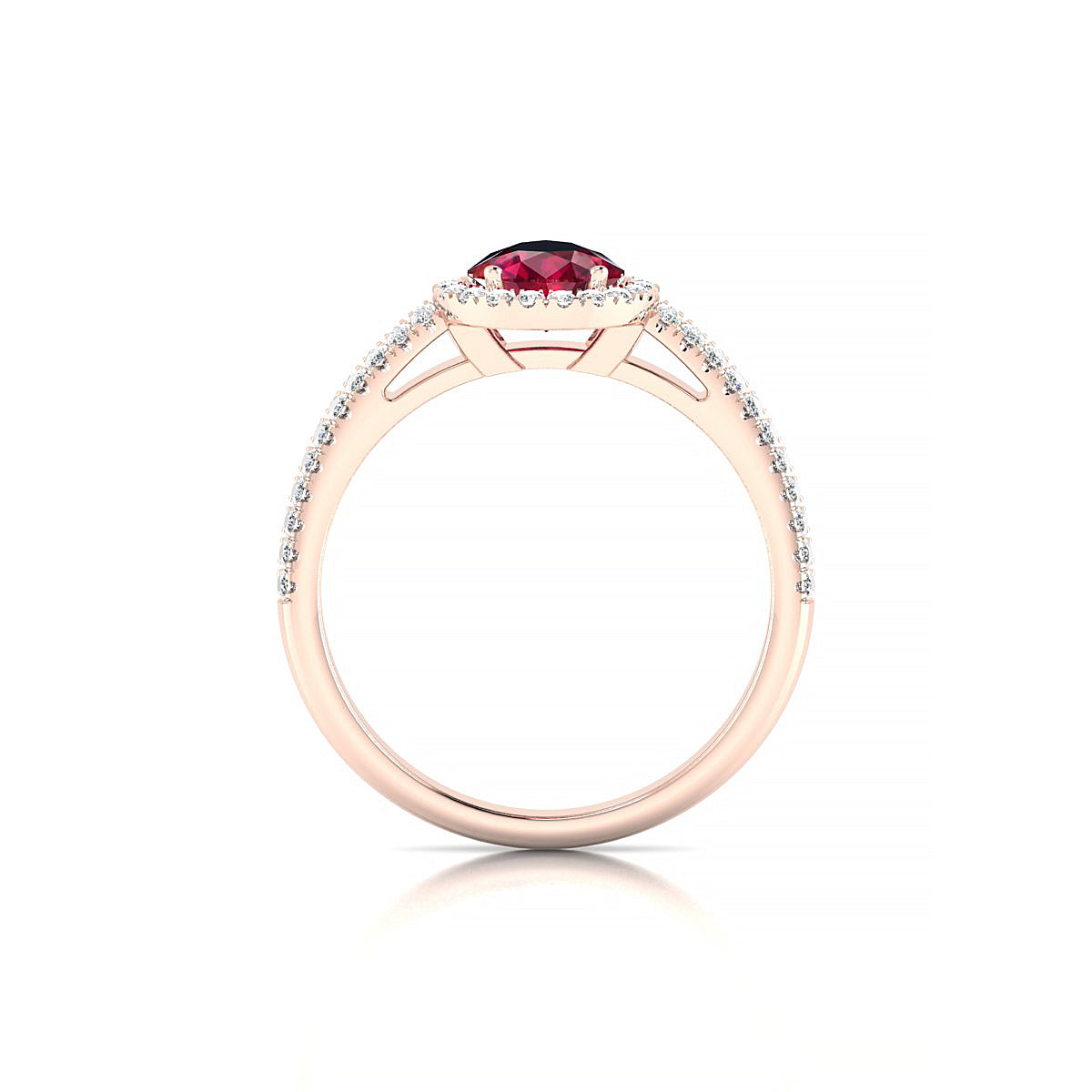Celeste | 18k Rose Gold 8 x 6 mm Pear Ruby Ring