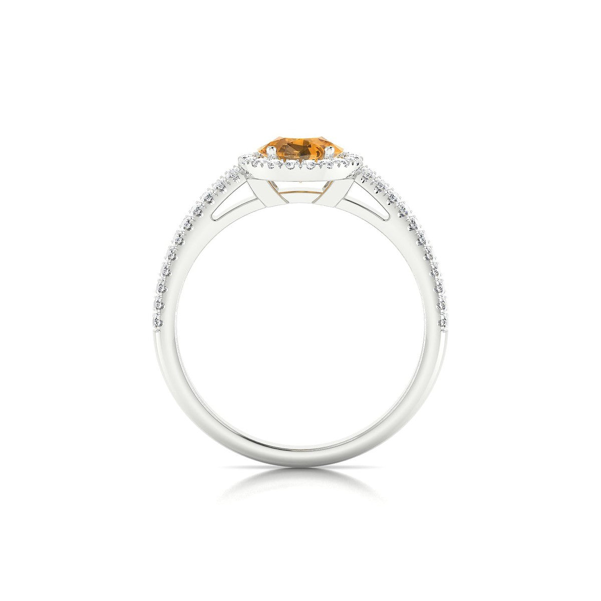 Celeste | 18k White Gold 8 x 6 mm Pear Citrine Ring